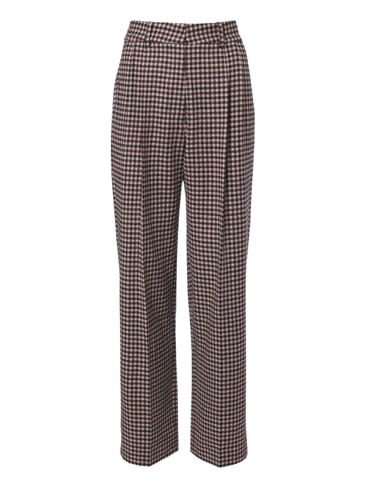 Blazé Milano Fox checked wool and cashmere straight pants Blazé Milano Fox checked wool and cashmere straight pants