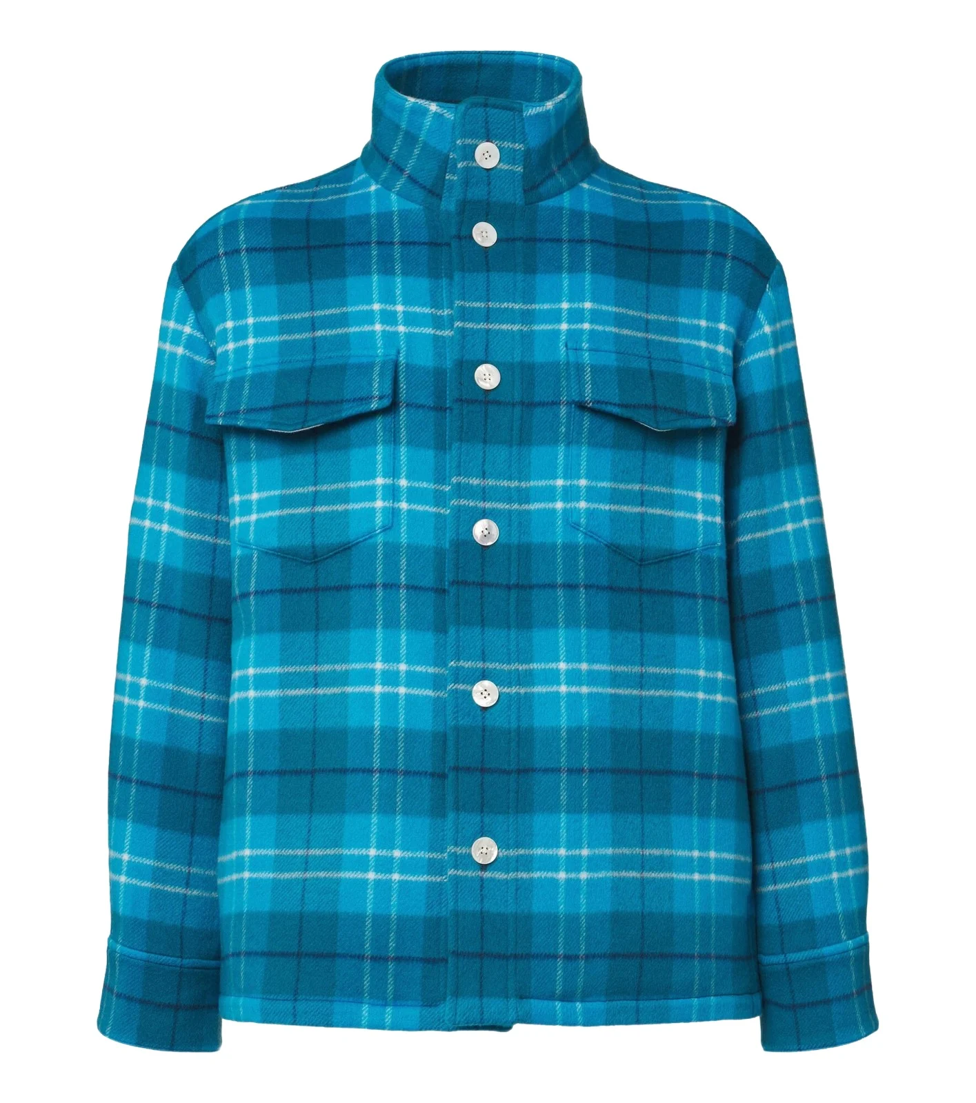 UMIT BENAN St. Moritz plaid cashmere overshirt