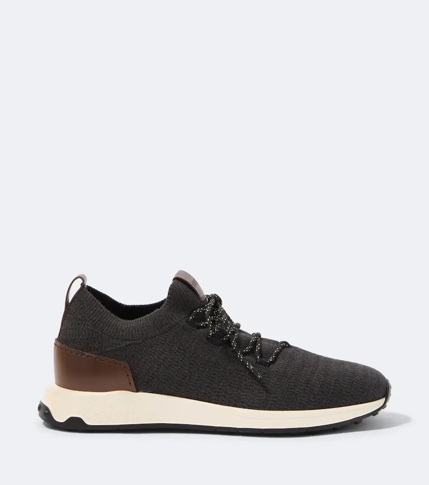 Tod's Knitted leather-trimmed sneakers | Thumbnail 5 Tod's Knitted leather-trimmed sneakers | Thumbnail 5