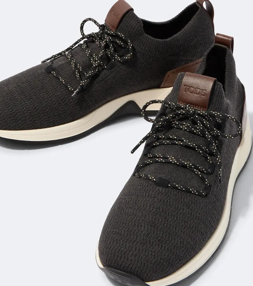 Tod's Knitted leather-trimmed sneakers | Thumbnail 6 Tod's Knitted leather-trimmed sneakers | Thumbnail 6