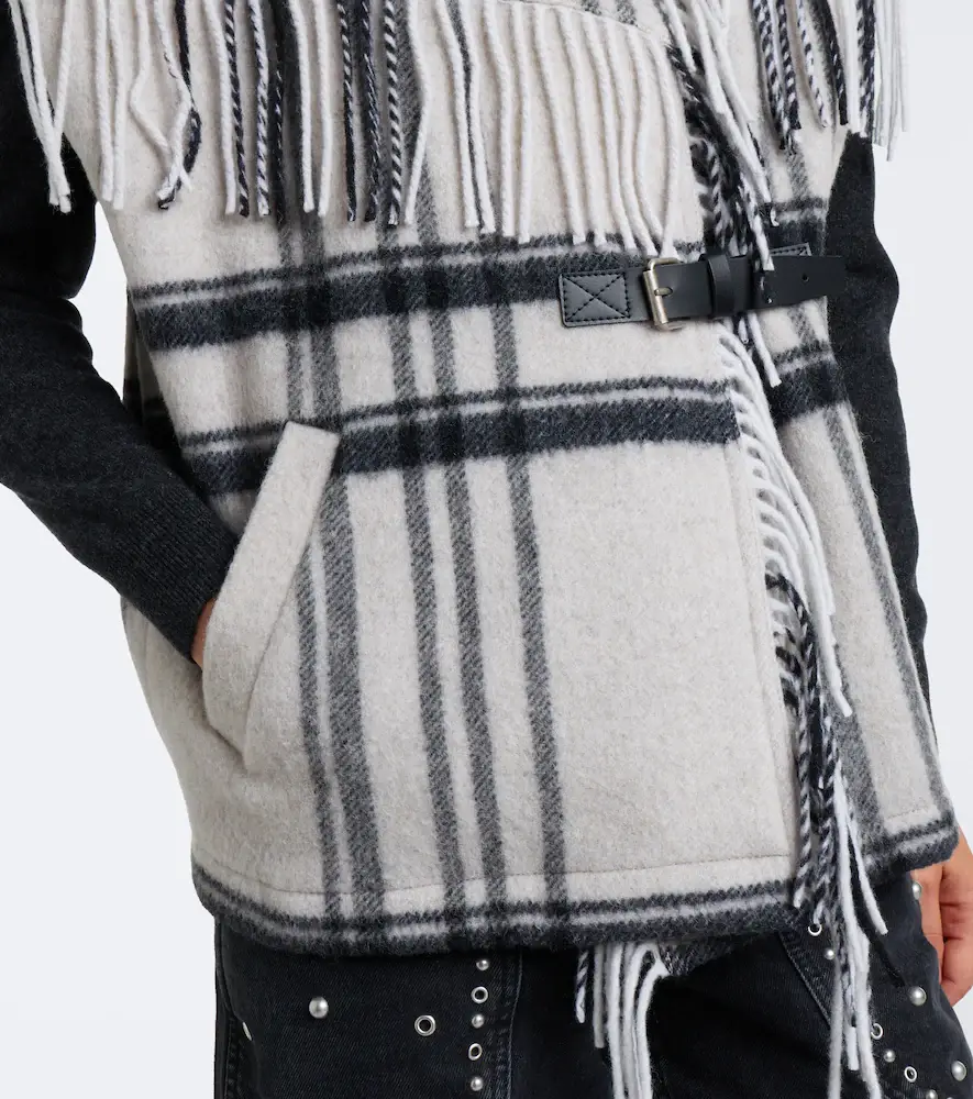 Marant Étoile Ginesa checked fringed wool-blend vest | Thumbnail 3