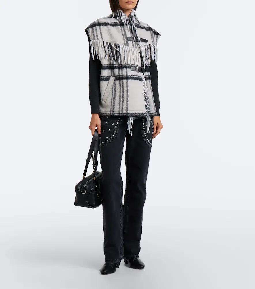 Marant Étoile Ginesa checked fringed wool-blend vest | Thumbnail 5