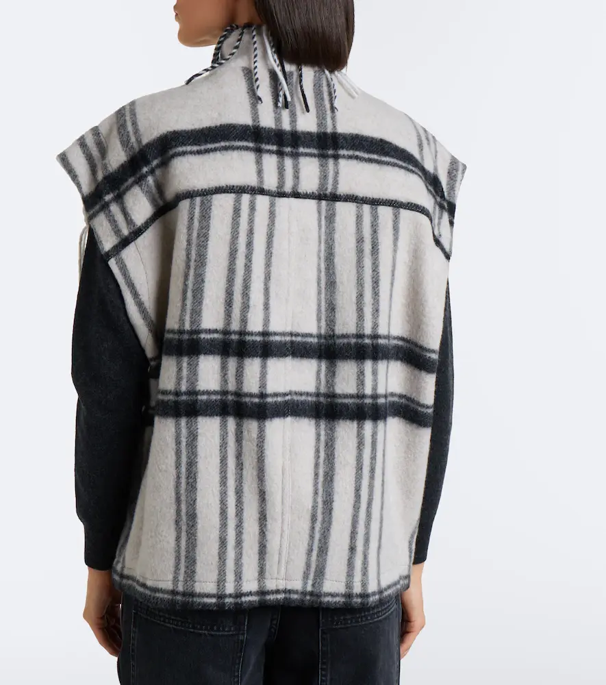 Marant Étoile Ginesa checked fringed wool-blend vest | Thumbnail 6