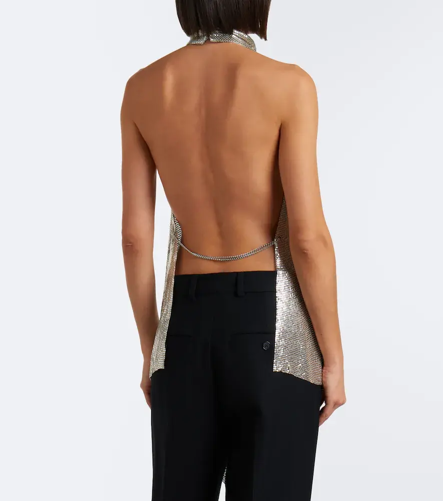 Stella McCartney Asymmetric open-back chainmail top | Thumbnail 2