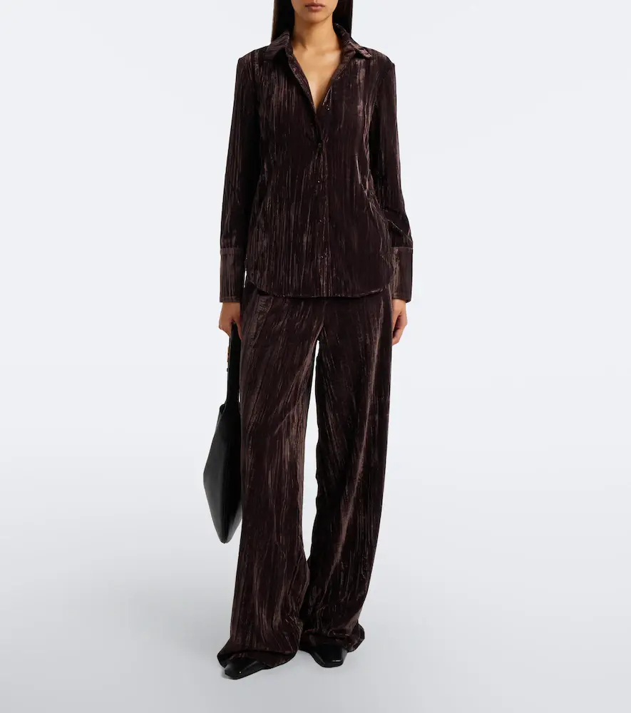 Proenza Schouler White Label Madi velvet shirt | Thumbnail 2 Proenza Schouler White Label Madi velvet shirt | Thumbnail 2
