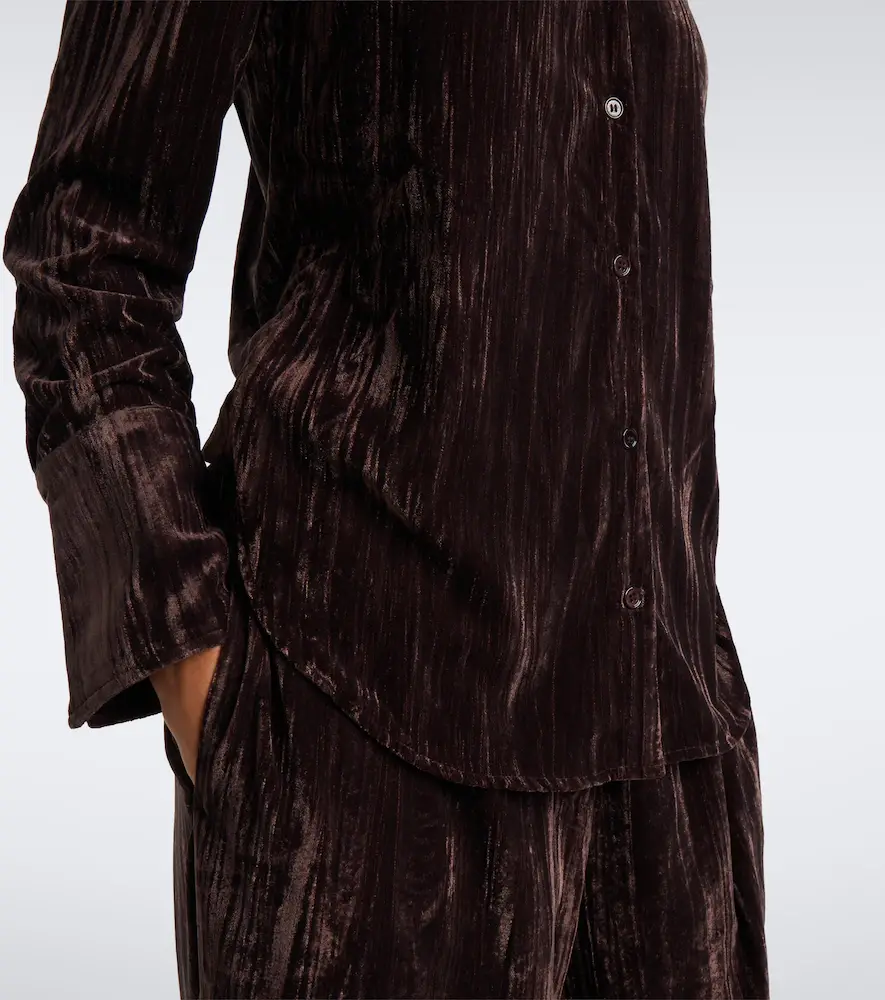 Proenza Schouler White Label Madi velvet shirt | Thumbnail 4 Proenza Schouler White Label Madi velvet shirt | Thumbnail 4