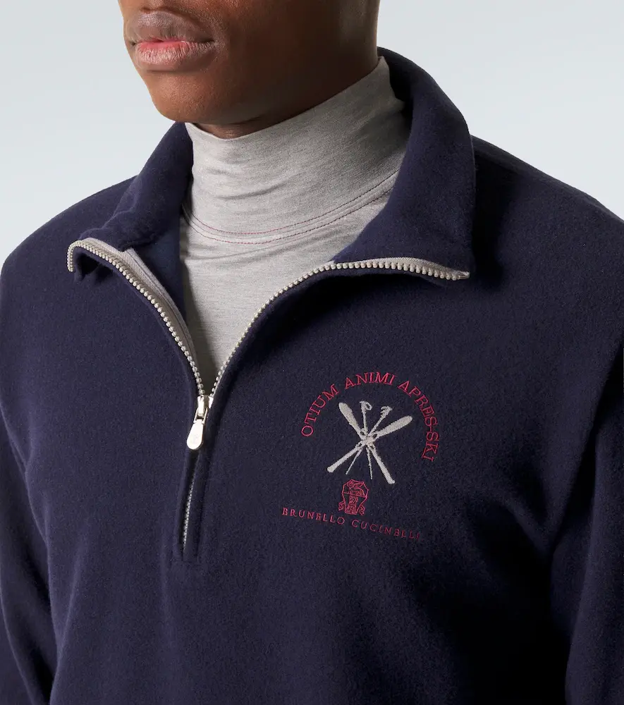 Brunello Cucinelli Cashmere and cotton-blend half-zip sweatshirt | Thumbnail 4 Brunello Cucinelli Cashmere and cotton-blend half-zip sweatshirt | Thumbnail 4