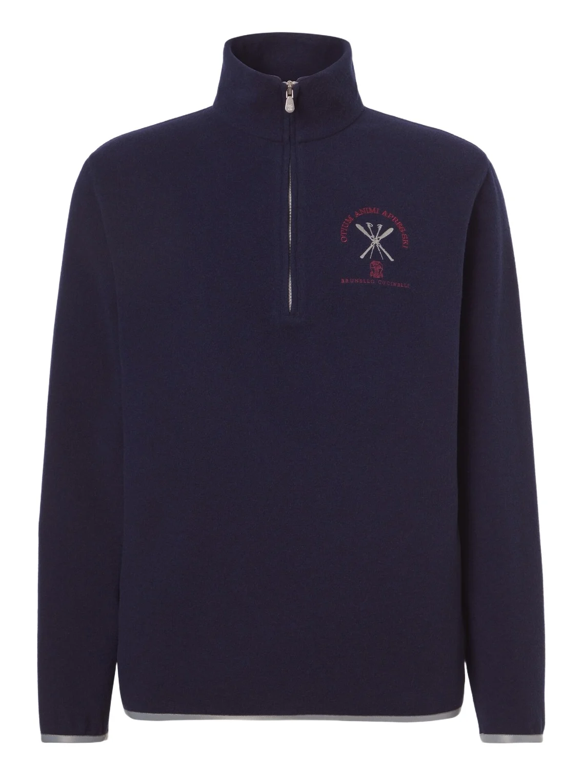 Brunello Cucinelli Cashmere and cotton-blend half-zip sweatshirt