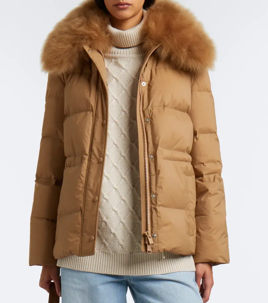 Yves Salomon Shearling-trimmed down jacket | Thumbnail 3 Yves Salomon Shearling-trimmed down jacket | Thumbnail 3