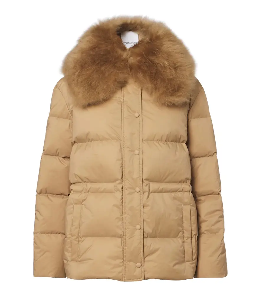 Yves Salomon Shearling-trimmed down jacket