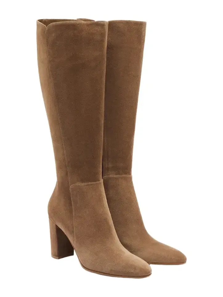 Suede knee-high boots