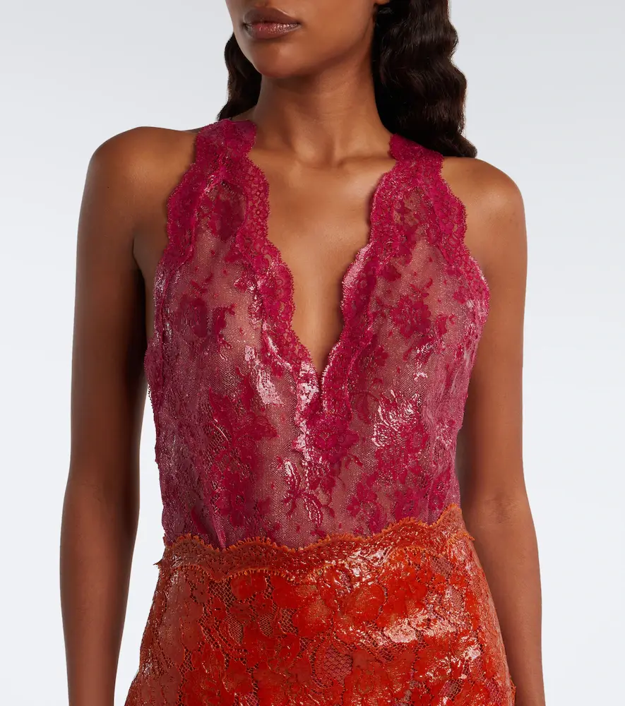 Saint Laurent Sheer cotton-blend lace bodysuit | Thumbnail 5 Saint Laurent Sheer cotton-blend lace bodysuit | Thumbnail 5