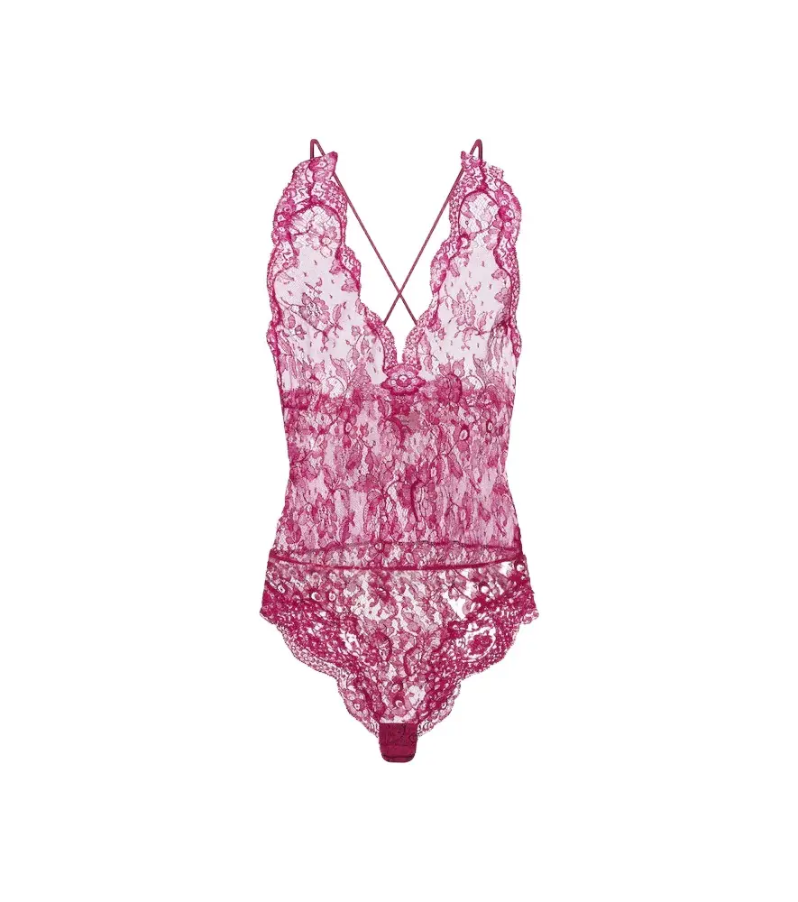 Saint Laurent Sheer cotton-blend lace bodysuit