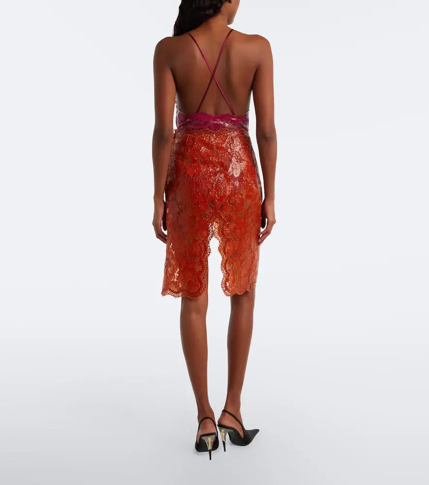 Saint Laurent Scalloped coated lace pencil skirt | Thumbnail 3 Saint Laurent Scalloped coated lace pencil skirt | Thumbnail 3