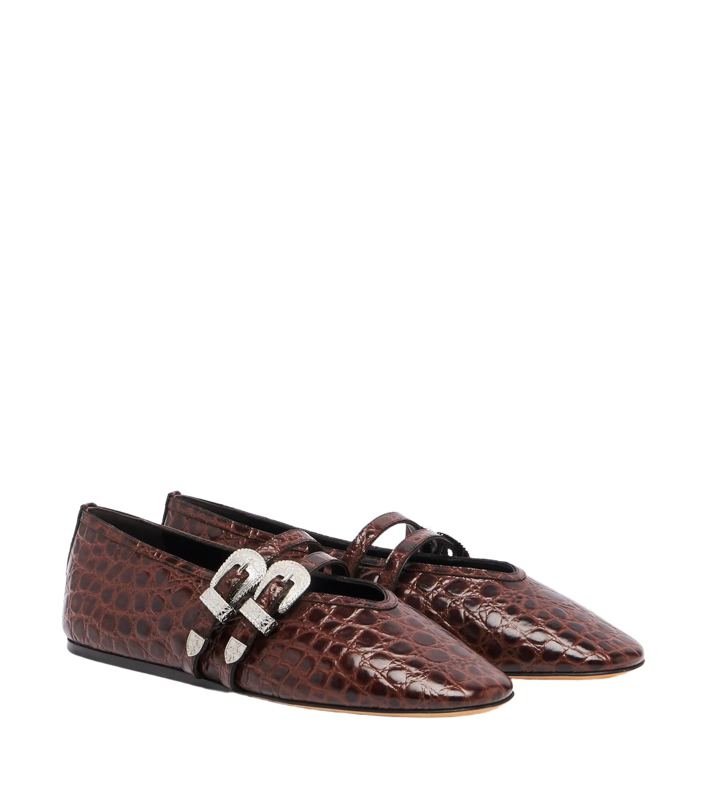 Le Monde Béryl Le Monde Béryl Claudia croc-effect leather ballet flats