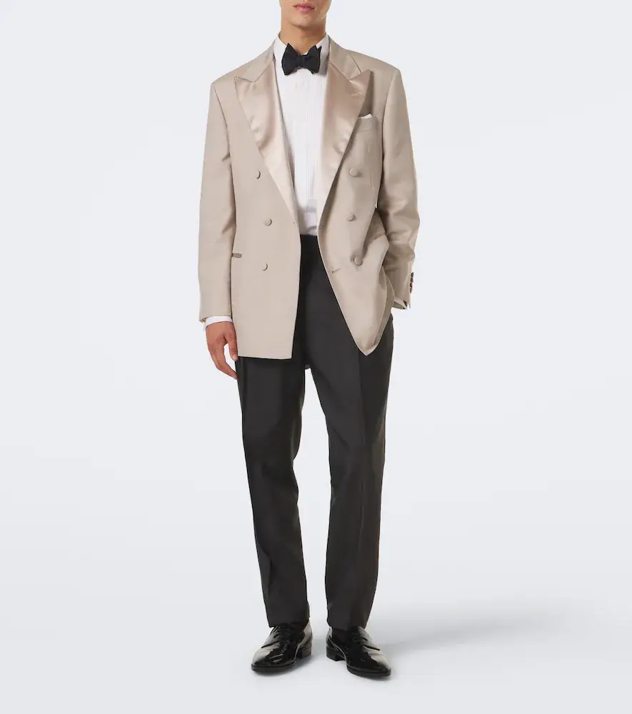 Brunello Cucinelli Double-breasted satin-trimmed silk blazer | Thumbnail 7 Brunello Cucinelli Double-breasted satin-trimmed silk blazer | Thumbnail 7