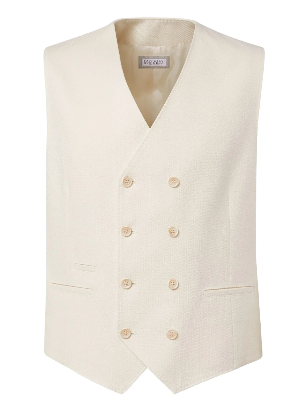 Brunello Cucinelli Double-breasted wool and cotton vest