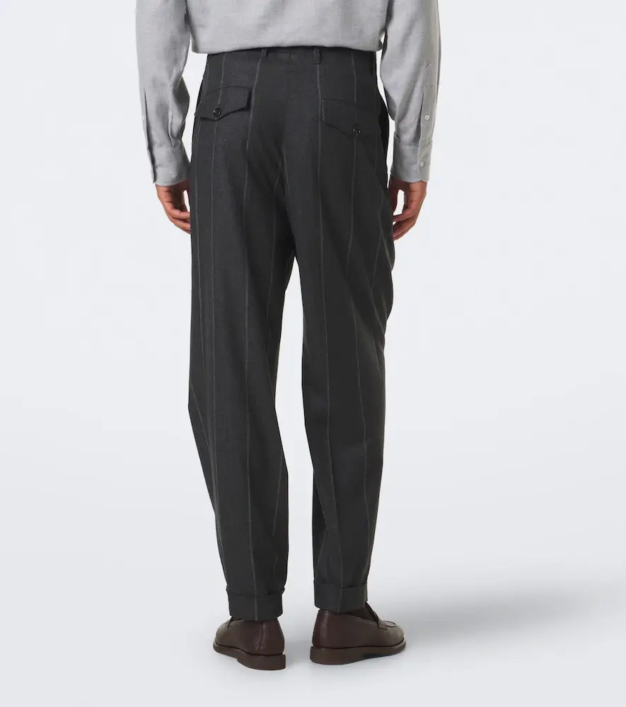 Brunello Cucinelli Chalk stripe wool, silk, and cashmere suit | Thumbnail 6