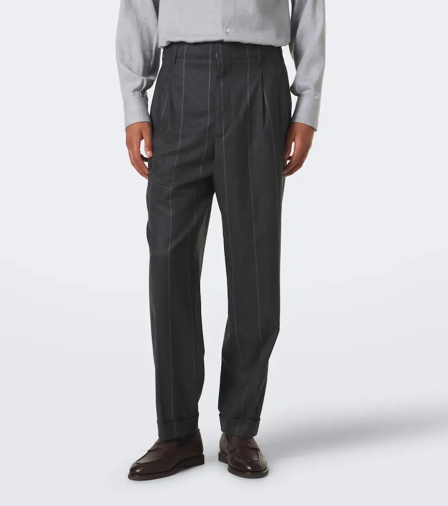 Brunello Cucinelli Chalk stripe wool, silk, and cashmere suit | Thumbnail 7