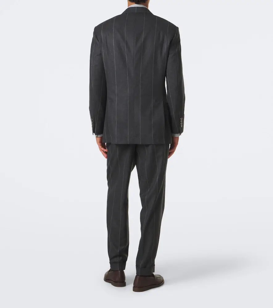 Brunello Cucinelli Chalk stripe wool, silk, and cashmere suit | Thumbnail 8