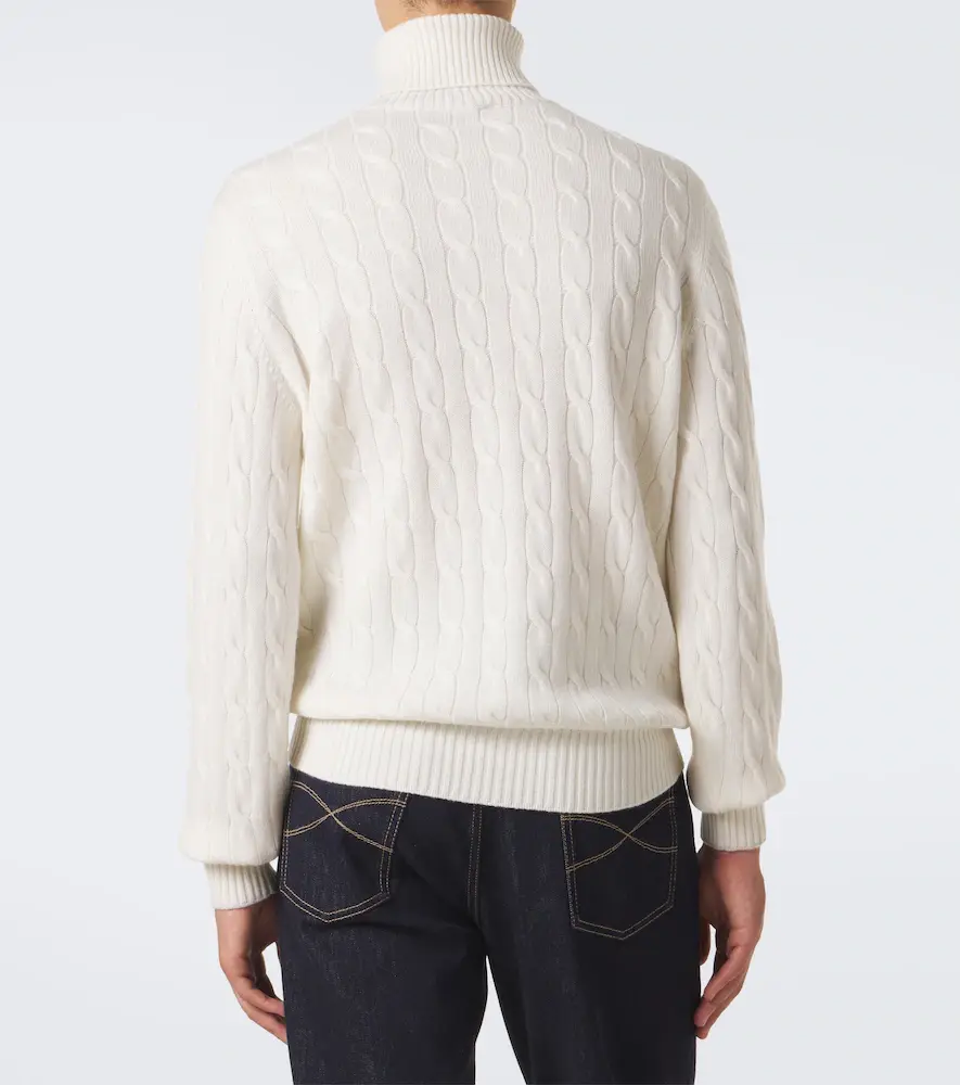 Brunello Cucinelli Cable-knit cashmere turtleneck sweater | Thumbnail 2 Brunello Cucinelli Cable-knit cashmere turtleneck sweater | Thumbnail 2