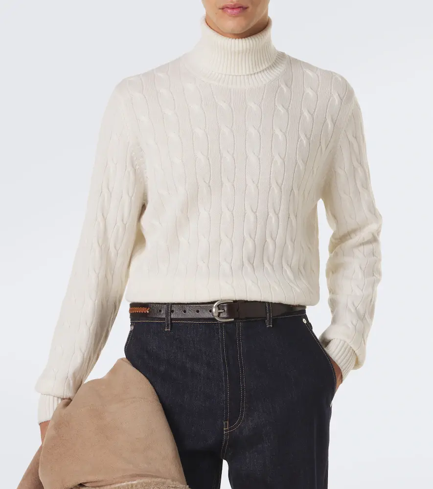 Brunello Cucinelli Cable-knit cashmere turtleneck sweater | Thumbnail 4 Brunello Cucinelli Cable-knit cashmere turtleneck sweater | Thumbnail 4
