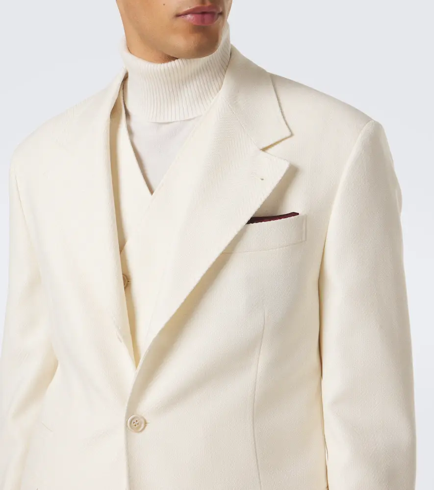 Brunello Cucinelli Herringbone wool and cotton blazer | Thumbnail 7 Brunello Cucinelli Herringbone wool and cotton blazer | Thumbnail 7