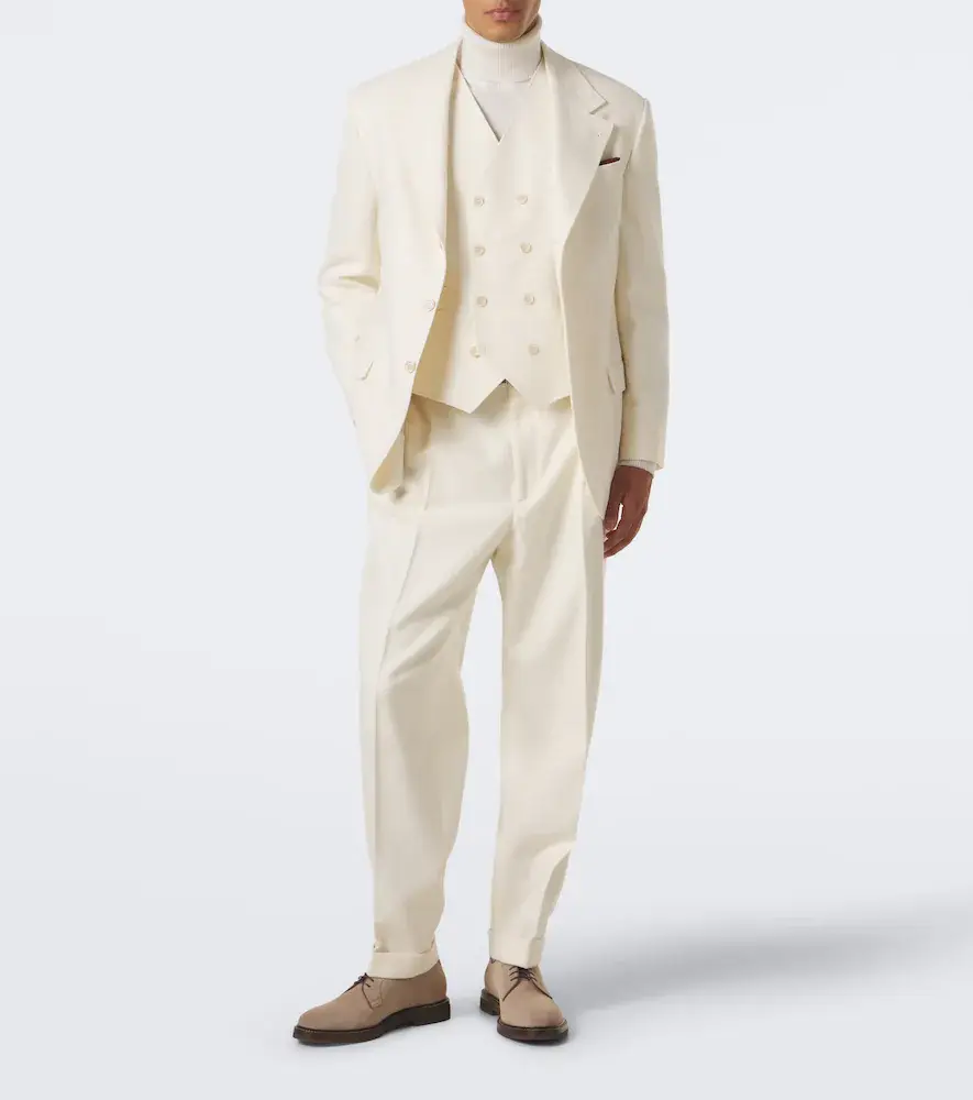 Brunello Cucinelli Herringbone wool and cotton blazer | Thumbnail 8 Brunello Cucinelli Herringbone wool and cotton blazer | Thumbnail 8