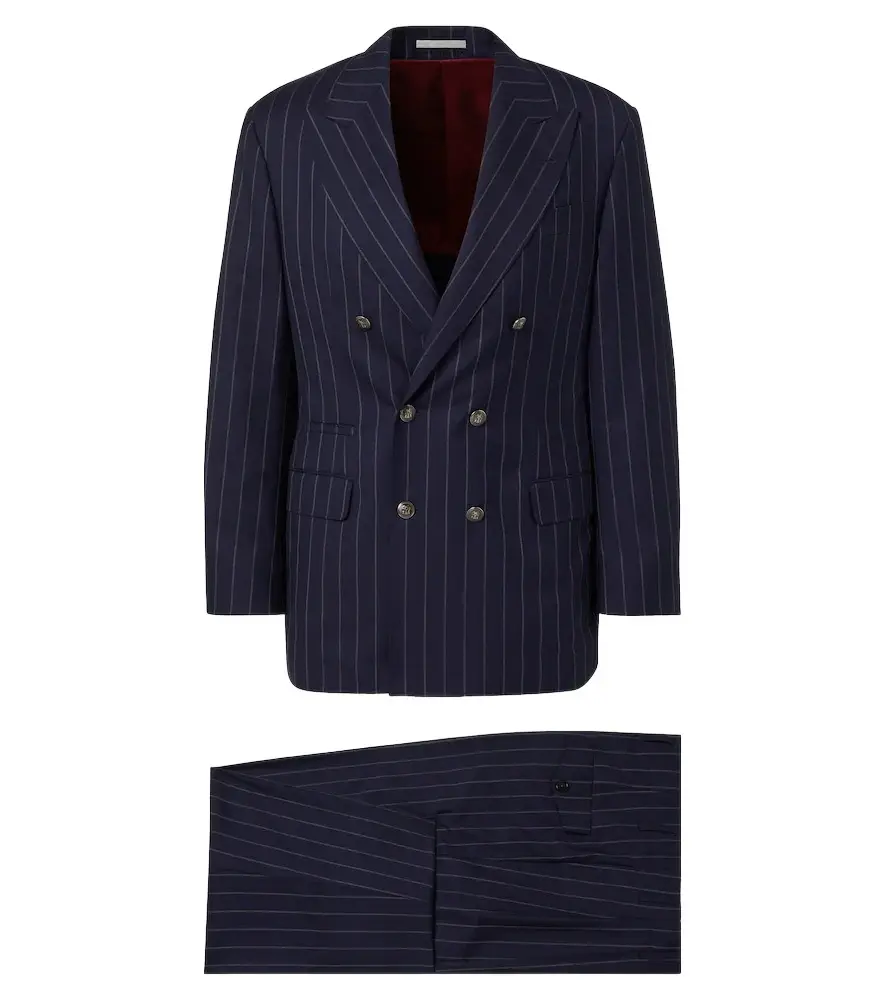 Brunello Cucinelli Chalk stripe virgin wool suit