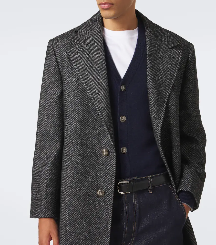 Brunello Cucinelli Herringbone wool and alpaca-blend coat | Thumbnail 5 Brunello Cucinelli Herringbone wool and alpaca-blend coat | Thumbnail 5