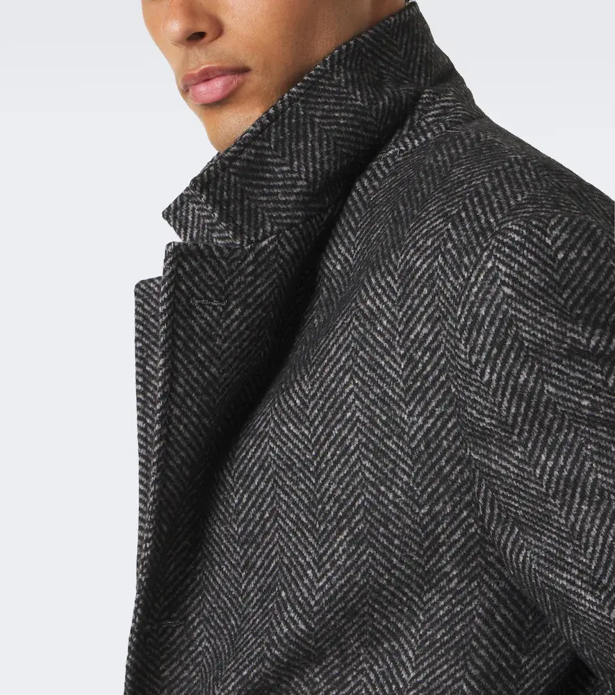Brunello Cucinelli Herringbone wool and alpaca-blend coat | Thumbnail 6 Brunello Cucinelli Herringbone wool and alpaca-blend coat | Thumbnail 6