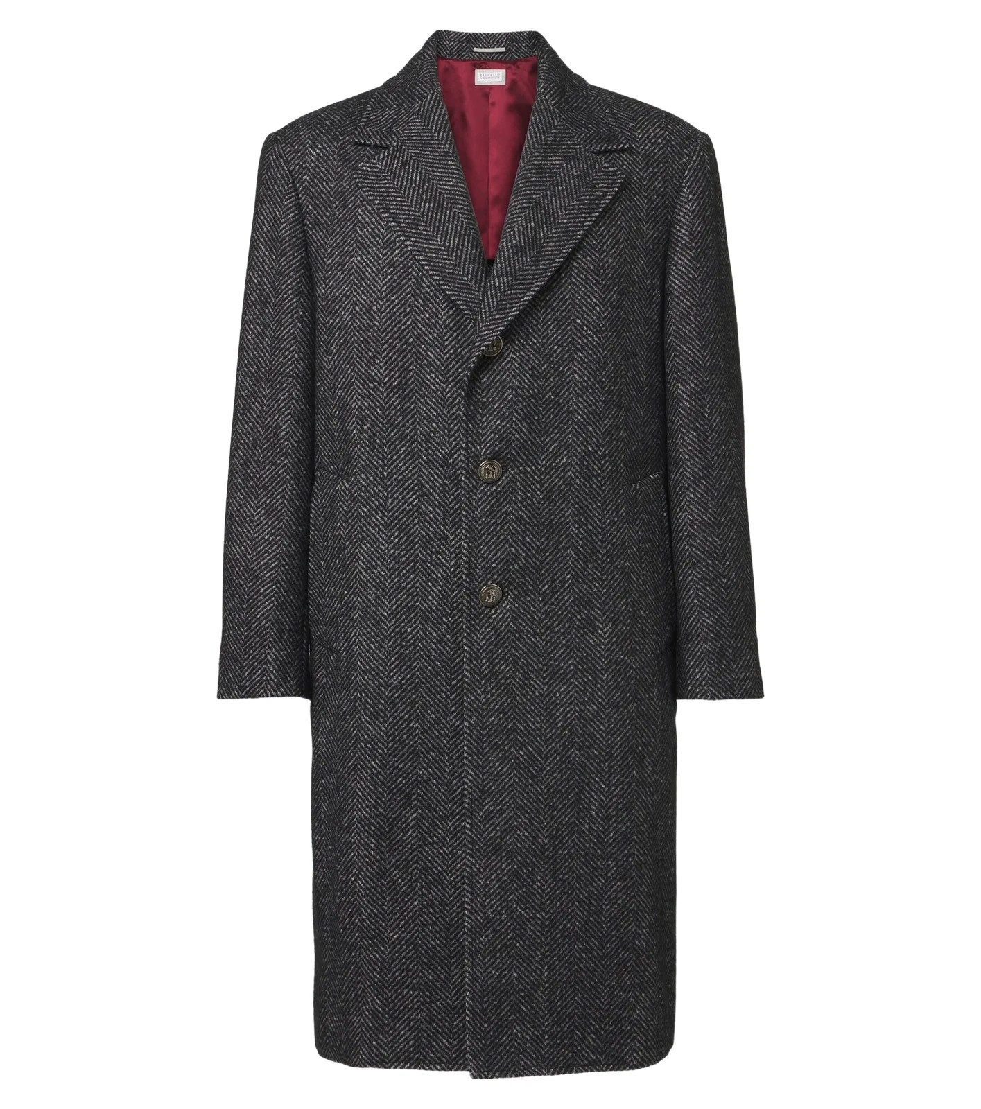 Brunello Cucinelli Herringbone wool and alpaca-blend coat