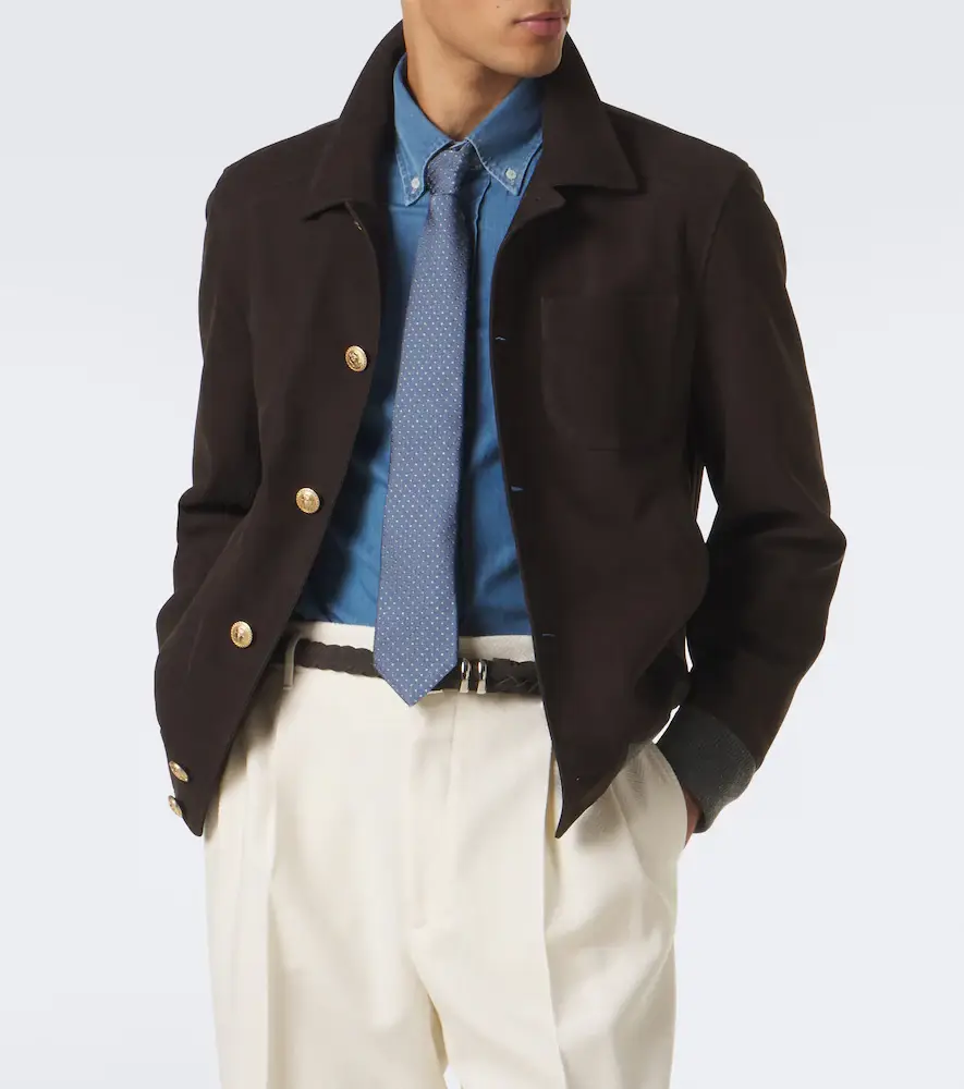 Brunello Cucinelli Cashmere-trimmed leather blouson jacket | Thumbnail 5 Brunello Cucinelli Cashmere-trimmed leather blouson jacket | Thumbnail 5