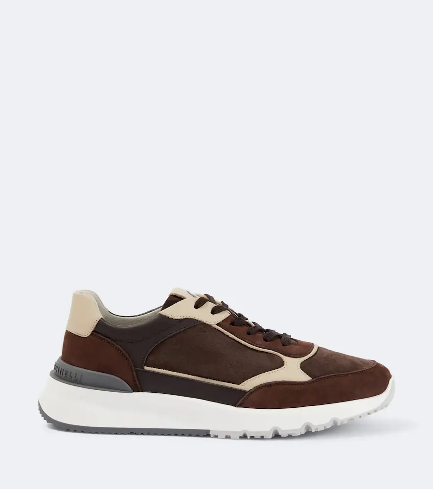 Brunello Cucinelli Leather-trimmed suede sneakers | Thumbnail 4 Brunello Cucinelli Leather-trimmed suede sneakers | Thumbnail 4