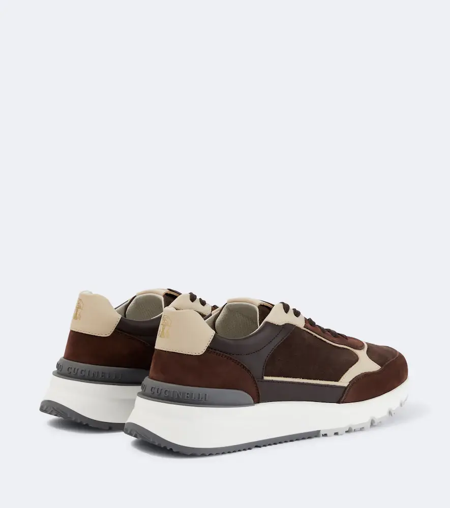 Brunello Cucinelli Leather-trimmed suede sneakers | Thumbnail 5 Brunello Cucinelli Leather-trimmed suede sneakers | Thumbnail 5