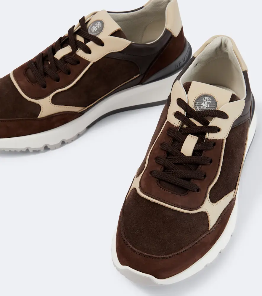 Brunello Cucinelli Leather-trimmed suede sneakers | Thumbnail 7 Brunello Cucinelli Leather-trimmed suede sneakers | Thumbnail 7