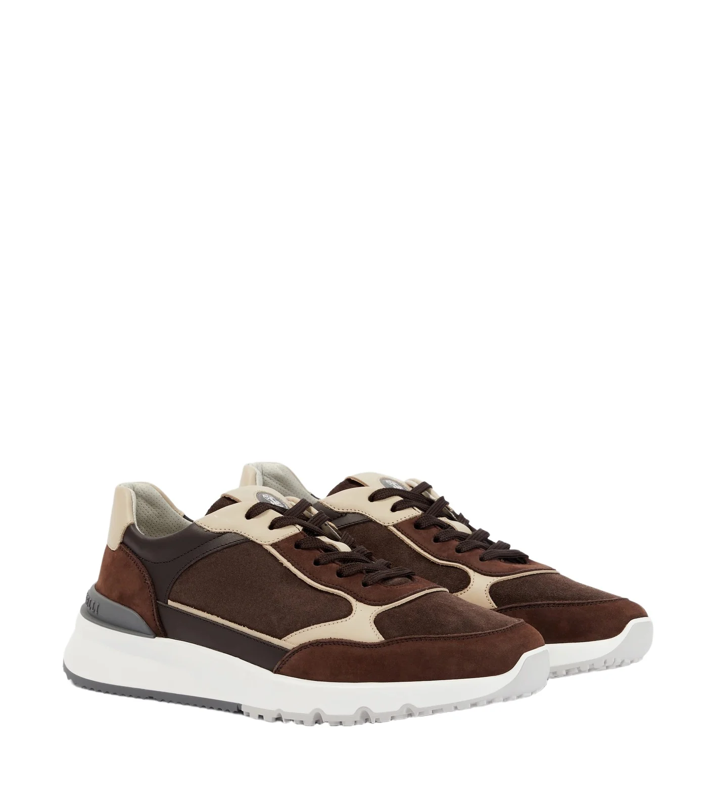 Leather-trimmed suede sneakers Leather-trimmed suede sneakers