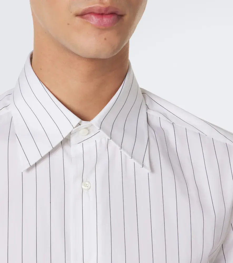 Brunello Cucinelli Pinstriped cotton poplin shirt | Thumbnail 2 Brunello Cucinelli Pinstriped cotton poplin shirt | Thumbnail 2