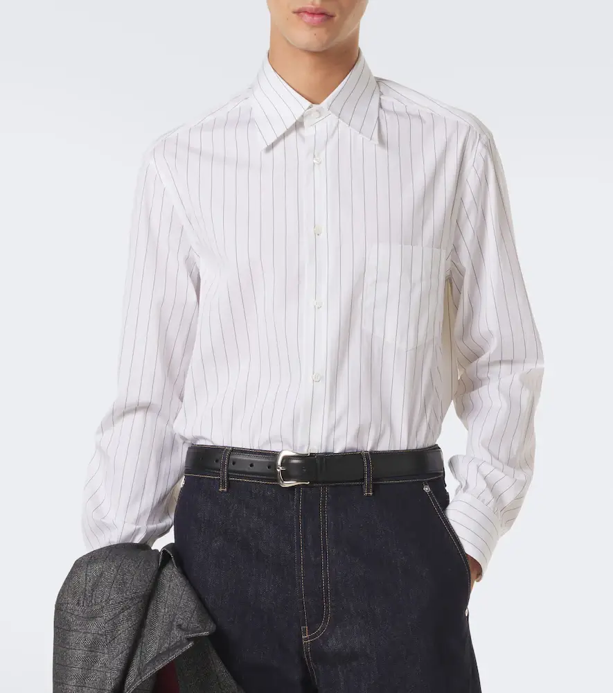 Brunello Cucinelli Pinstriped cotton poplin shirt | Thumbnail 3 Brunello Cucinelli Pinstriped cotton poplin shirt | Thumbnail 3