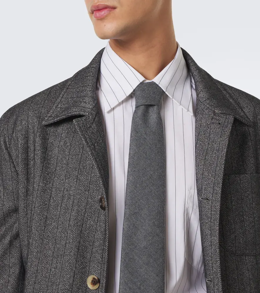 Brunello Cucinelli Pinstriped cotton poplin shirt | Thumbnail 4 Brunello Cucinelli Pinstriped cotton poplin shirt | Thumbnail 4