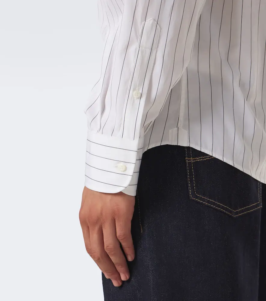 Brunello Cucinelli Pinstriped cotton poplin shirt | Thumbnail 5 Brunello Cucinelli Pinstriped cotton poplin shirt | Thumbnail 5