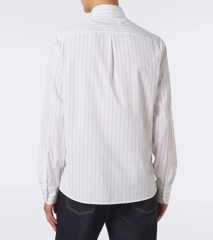 Brunello Cucinelli Pinstriped cotton poplin shirt | Thumbnail 7 Brunello Cucinelli Pinstriped cotton poplin shirt | Thumbnail 7