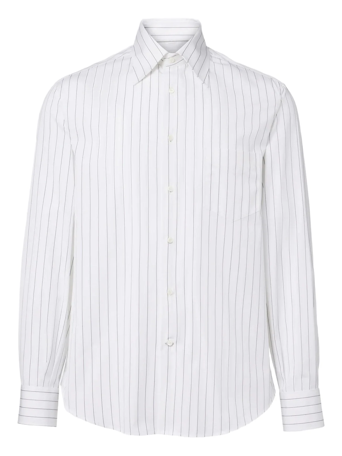 Pinstriped cotton poplin shirt