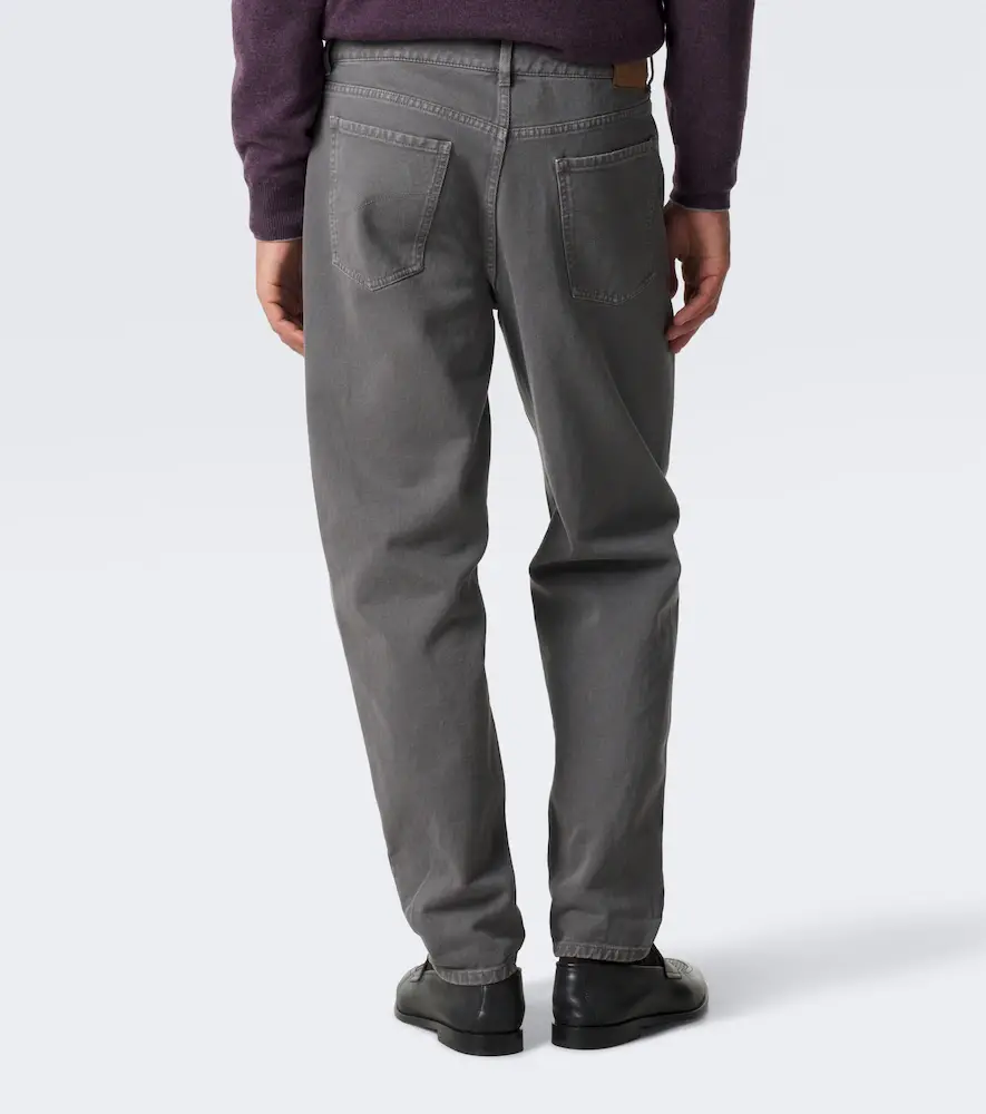 Brunello Cucinelli Leather-trimmed straight jeans | Thumbnail 3 Brunello Cucinelli Leather-trimmed straight jeans | Thumbnail 3