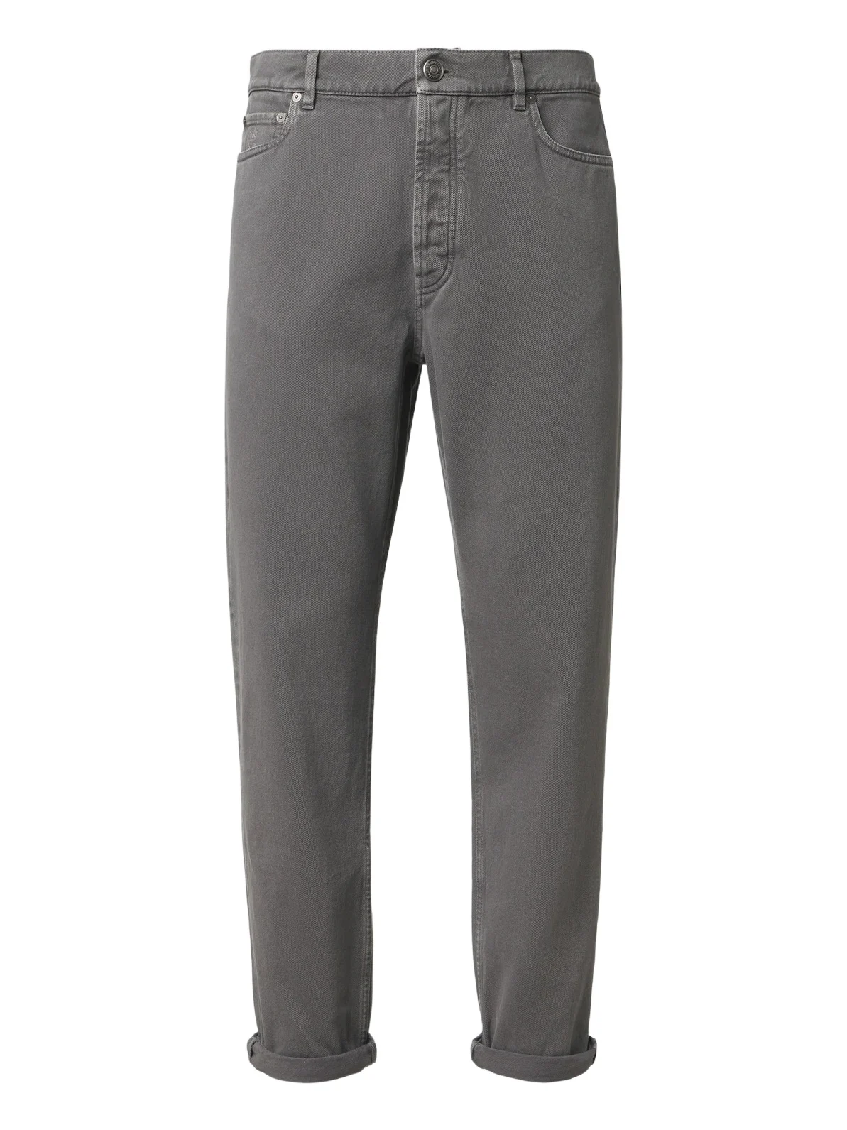 Leather-trimmed straight jeans Leather-trimmed straight jeans