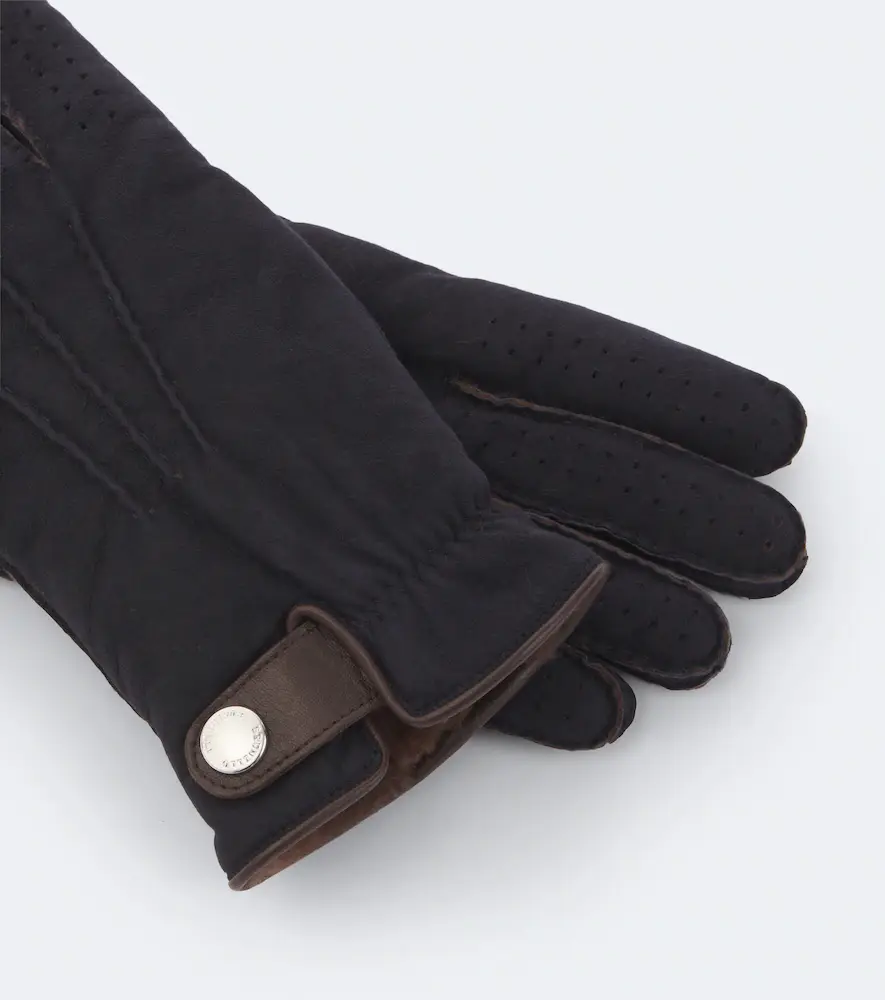 Brunello Cucinelli Leather-trimmed shearling gloves | Thumbnail 2 Brunello Cucinelli Leather-trimmed shearling gloves | Thumbnail 2
