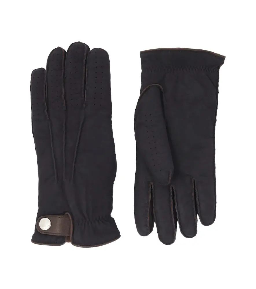 Leather-trimmed shearling gloves Leather-trimmed shearling gloves