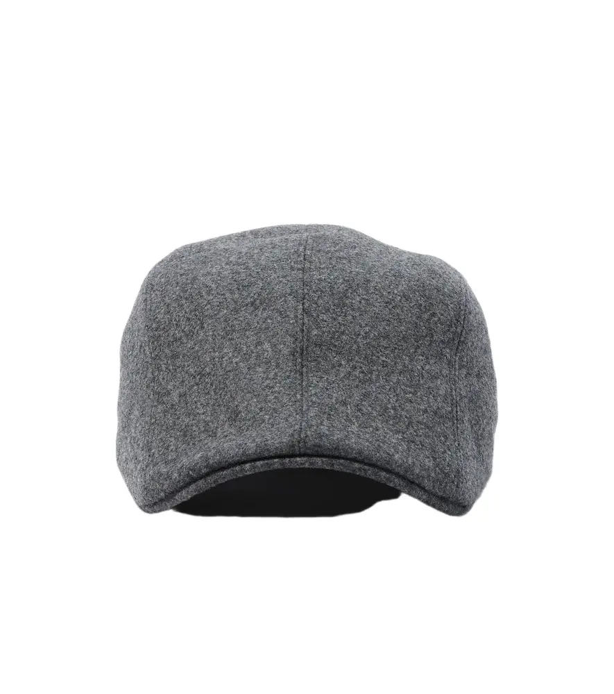 Brunello Cucinelli Leather-trimmed virgin wool flat cap