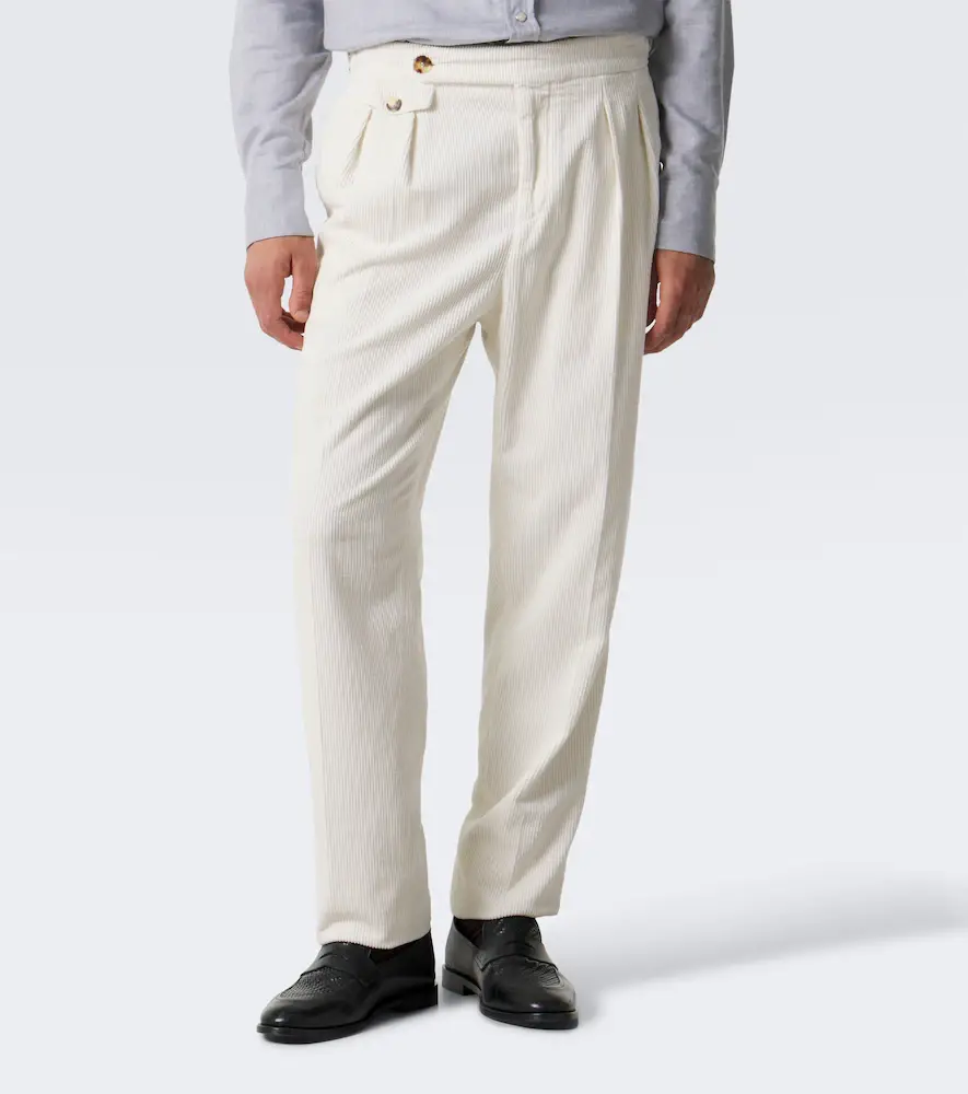 Brunello Cucinelli Pleated cotton corduroy straight pants | Thumbnail 3 Brunello Cucinelli Pleated cotton corduroy straight pants | Thumbnail 3
