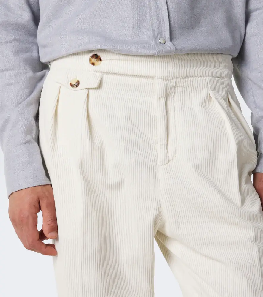 Brunello Cucinelli Pleated cotton corduroy straight pants | Thumbnail 4 Brunello Cucinelli Pleated cotton corduroy straight pants | Thumbnail 4